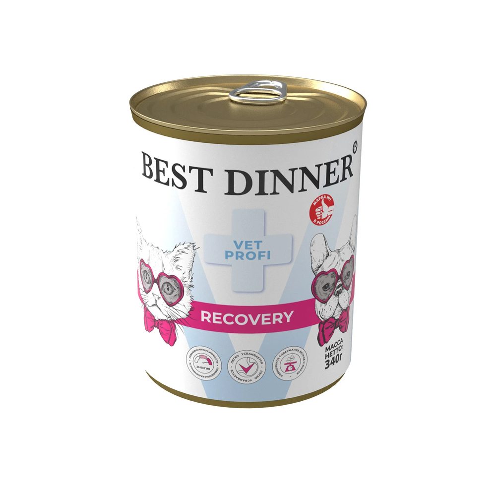 Best Dinner Vet Profi Recovery для кошек и собак (упаковка 6 шт * 340 г)