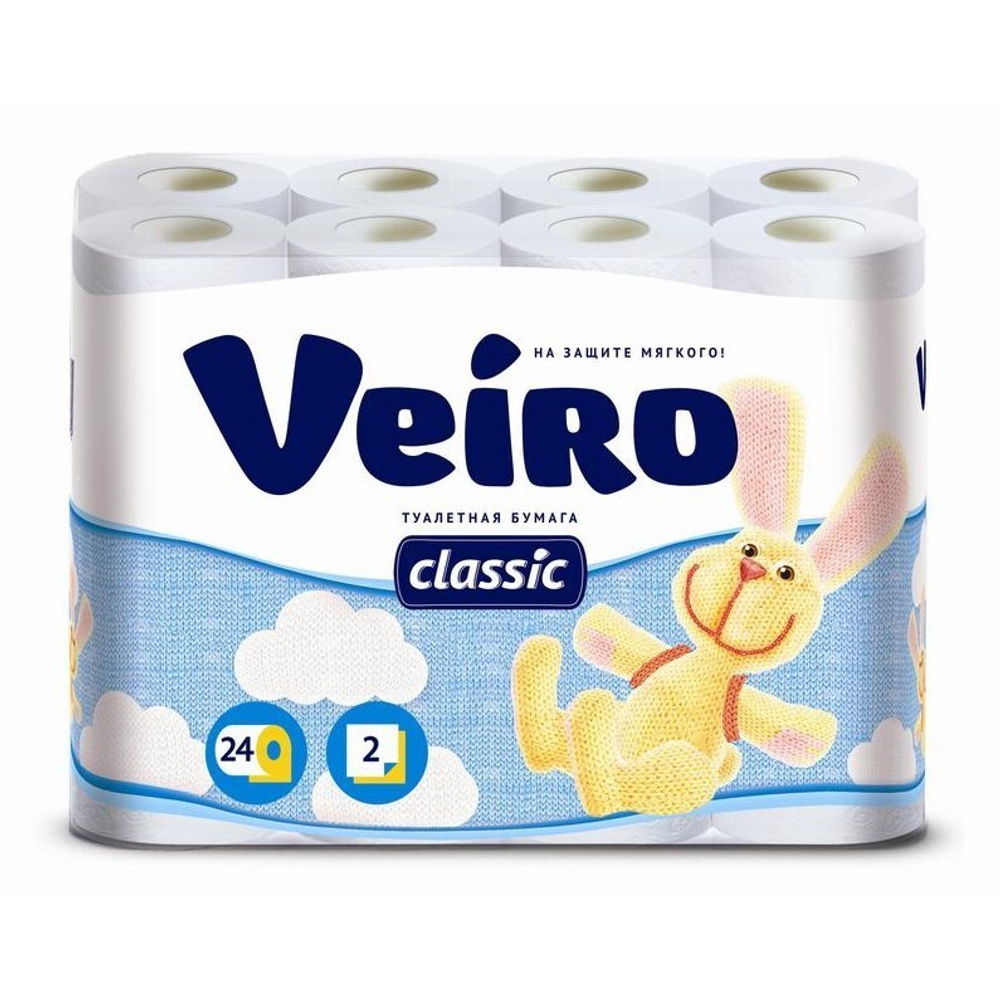 Veiro Туалетная бумага Classic 2-х слойная белая 24 шт