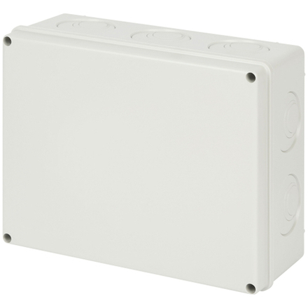 Распаячная коробка ЭРА KORvmp-240-195-90 ОП серая 240х195х90мм на винтах c монтажной панелью d25-3шт d32-2шт IP55