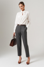 31090 Брюки женские (темно-серый полоска)