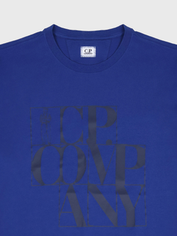 Футболка C.P. Company Logo Print Blue Quartz