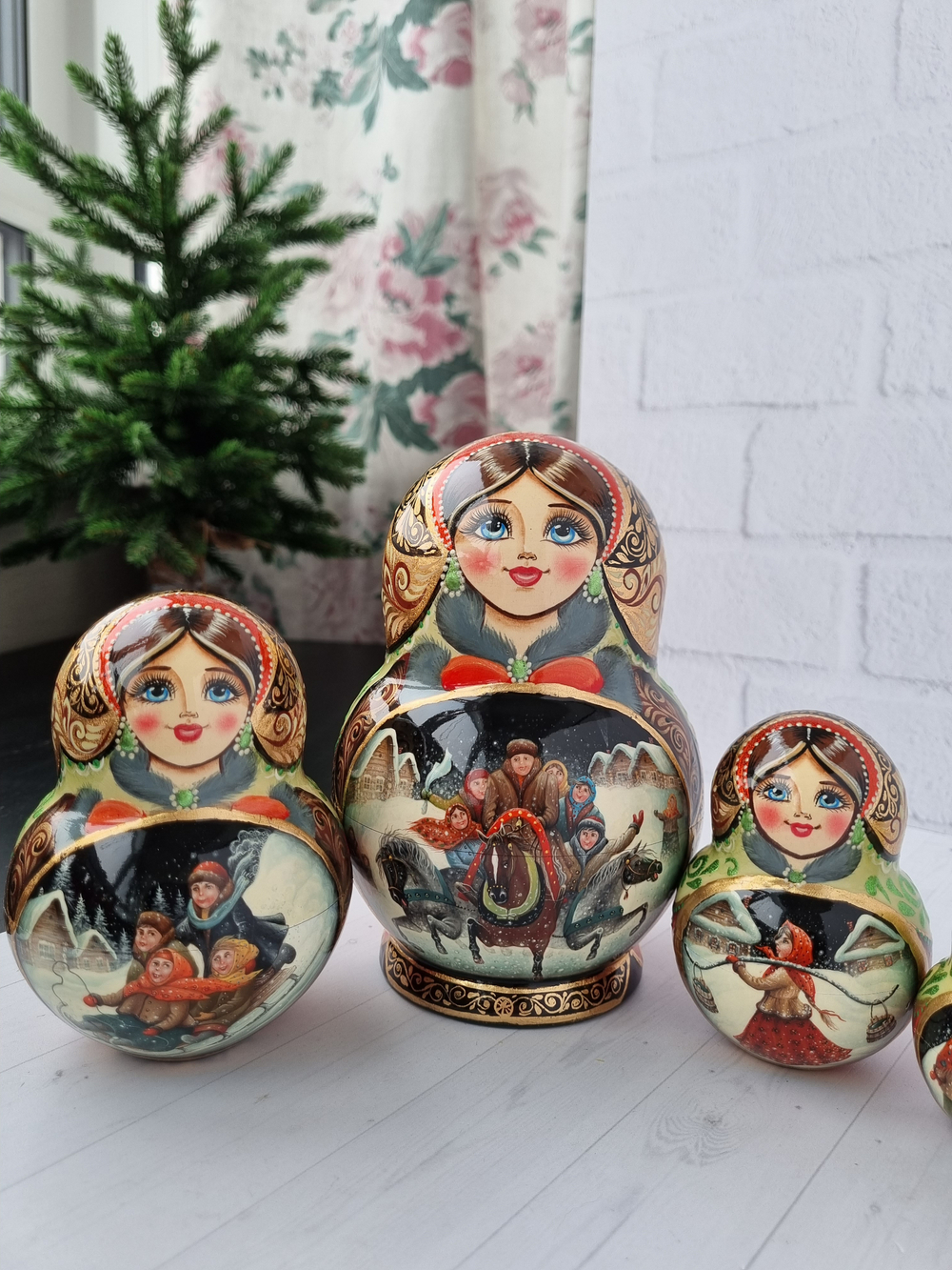 Матрёшка "Русская Тройка" 7мест 17см