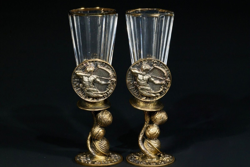 Набор лафитников для водки «Знаки Зодиака Стрелец» 2 шт. в подарочном футляре c художественным оформлением