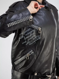 Кожаная куртка демисезонная оверсайз косуха