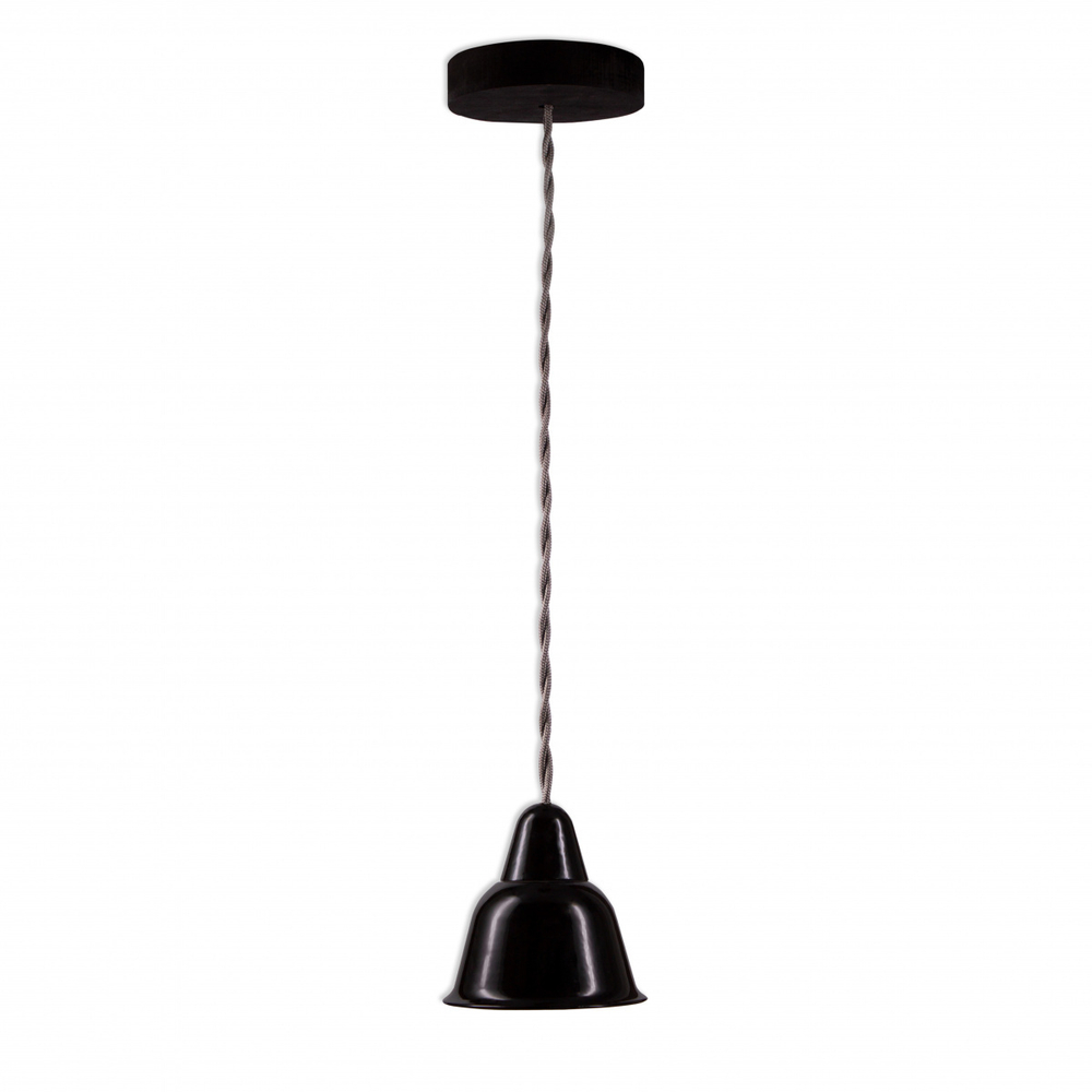 Светильник Кампана, на витом проводе (цвет титан) , 1 плафон, черный 717/119 BS1-11-0303/717/119