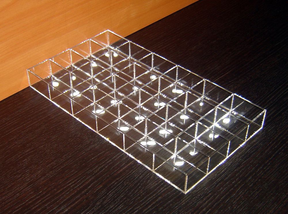 Короб 24 ячейки 40х50х30 для колец прозрачный