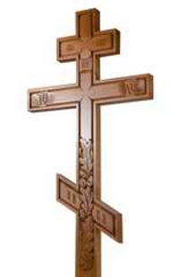 Крест дубовый "Цветы светлый"