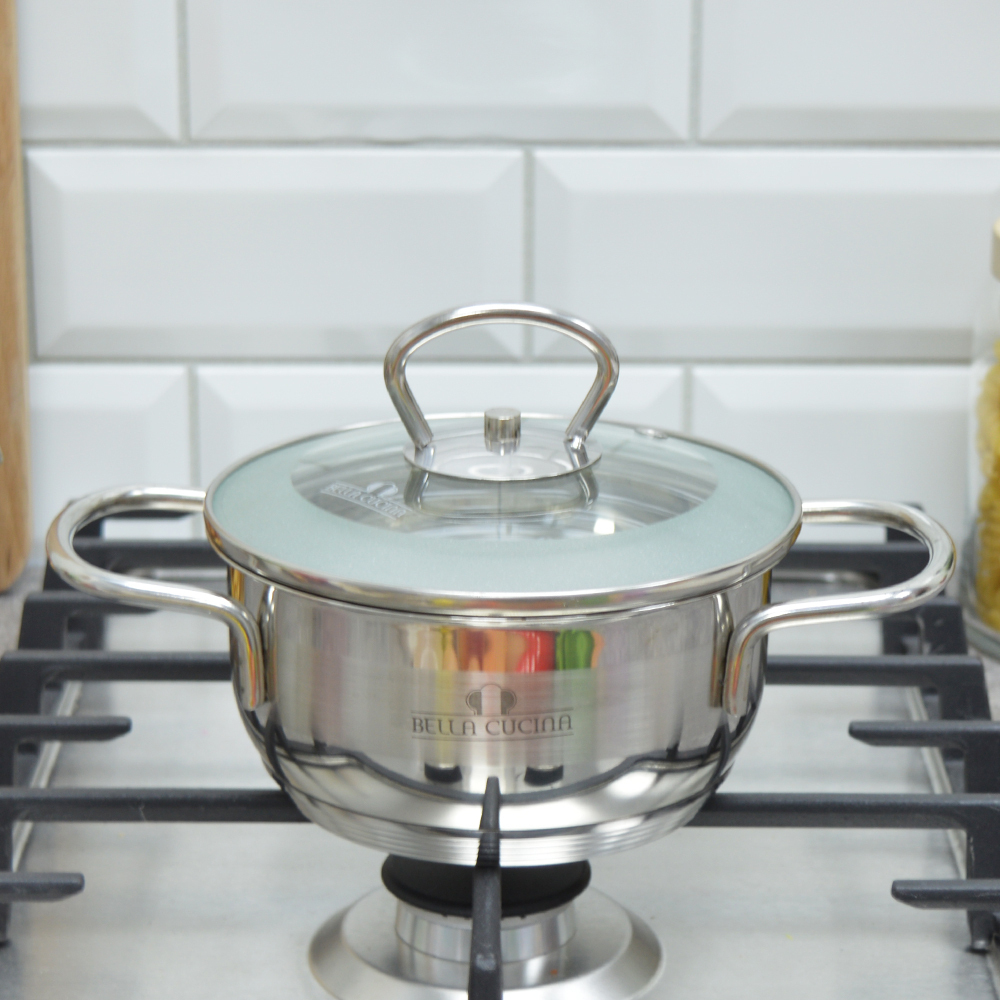 Кастрюля 1л со стеклянной крышкой Bella Cucina