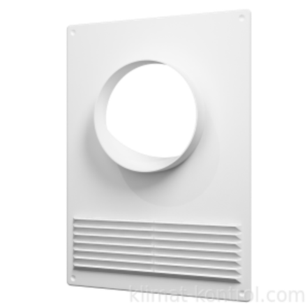 Площадка торцевая пластиковая с решеткой 150 180х250 фланец D150 150ПТПР ERA new title=