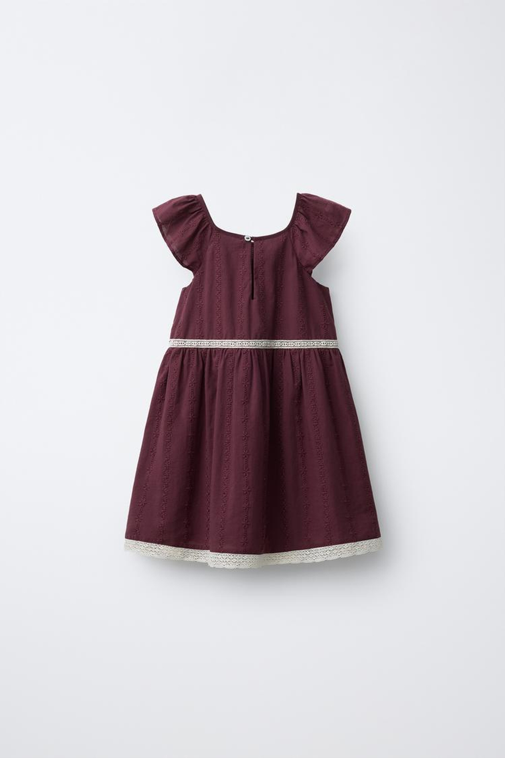 ZARA ПЛАТЬЕ С КРУЖЕВОМ, ГРАНАТОВЫЙ