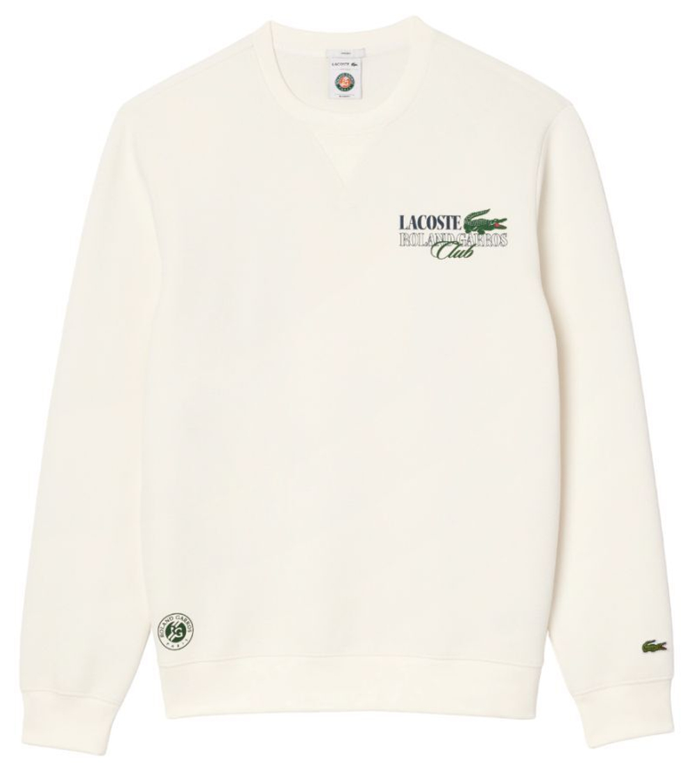 Мужская теннисная кофта Lacoste Sportsuit Roland Garos Edition Sport Sweatshirt - белый