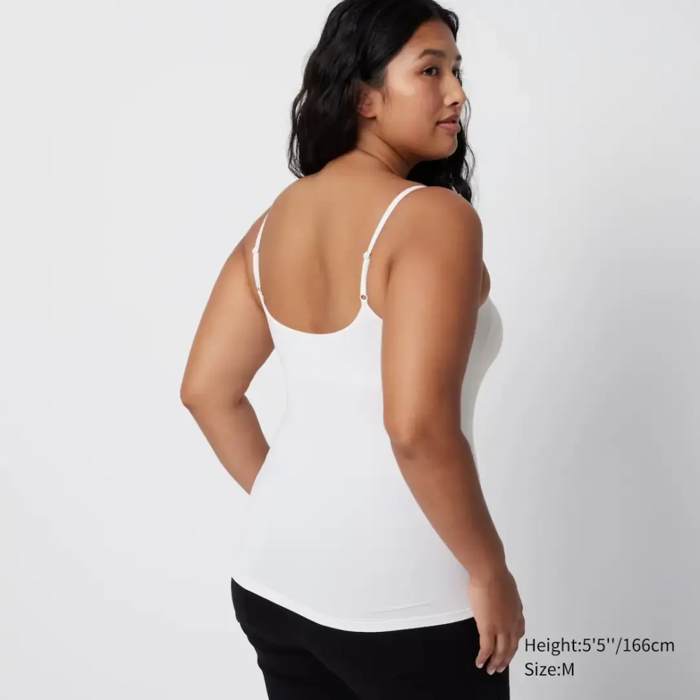 UNIQLO ТОП-БЮСТГАЛЬТЕР НА ТОНКИХ БРЕТЕЛЯХ, БЕЛЫЙ