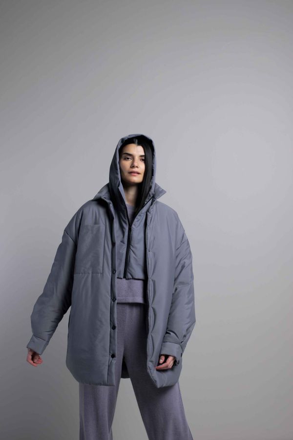 Капюшон-манишка AH001 серый - фото 4