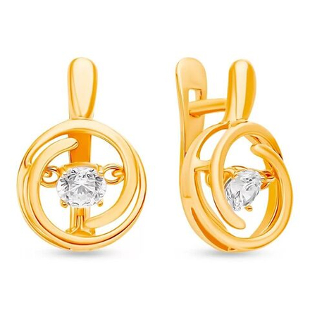 Серьги с танцующим камнем