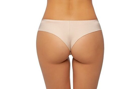 Трусы-бразилиана Queen с кружевом (Размер: 38) (Цвет: пудровый)