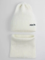 Шапка детская осенняя со снудом серая