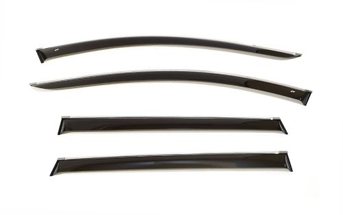 Дефлекторы боковых окон Cobra Tuning на DongFeng AX7 2017 хромированный молдинг. арт.D30217CR