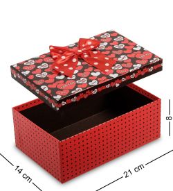 WG-14/2-A Коробка подарочная «Прямоугольник» цв.красн./черн.