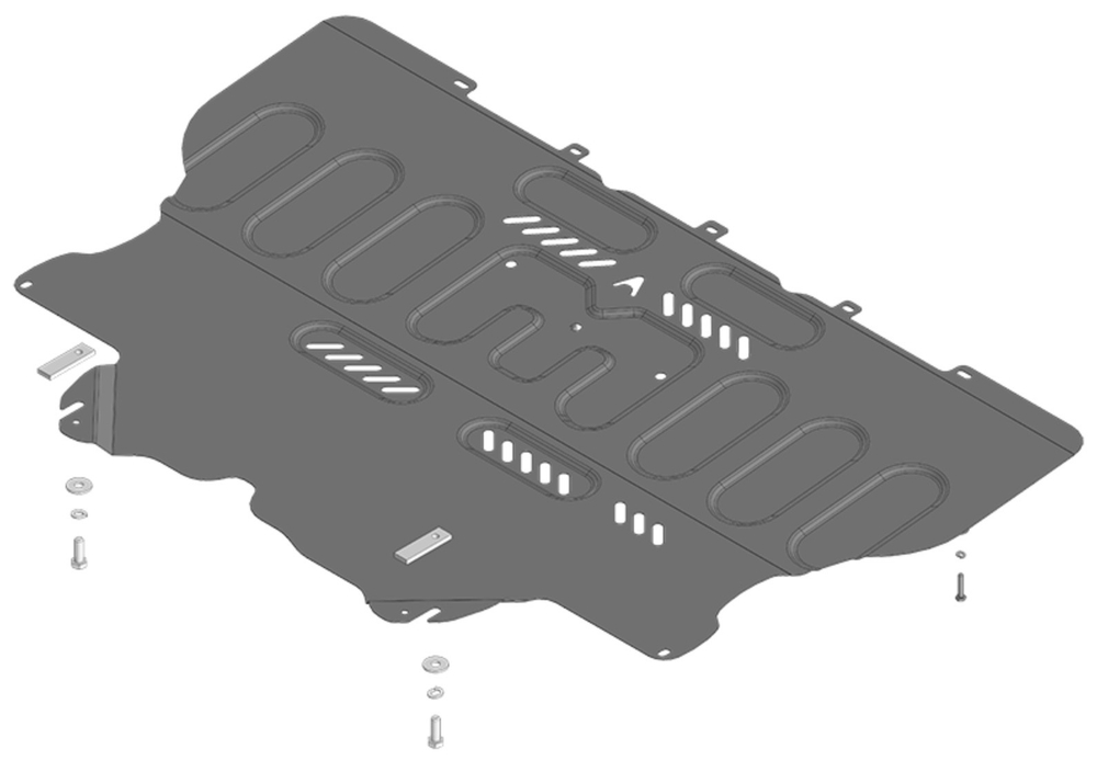 Усиленная защита картера двигателя и КПП (2 мм, сталь) для Changan UNI-V 2021-, Lamore 2023- Motodor.77208