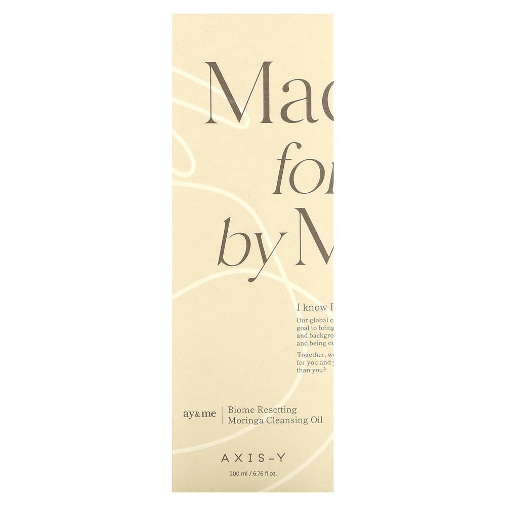 Axis-Y, Ay & Me, очищающее масло с морингой для восстановления биомов, 200 мл (6,76 жидк. унц.)