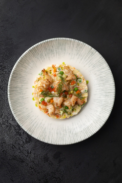 Салат Оливье с креветками