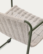 Стул Maurina из оцинкованной стали зеленого цвета и экрю и серым шнуром