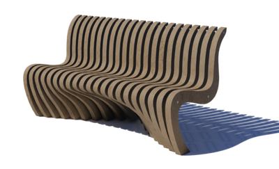 Эко-скамья параметрическая Wave 1.65м