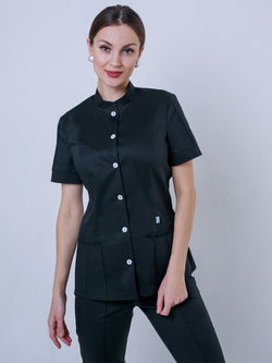 Костюм медицинский черный Медис Бл-334+Б-110