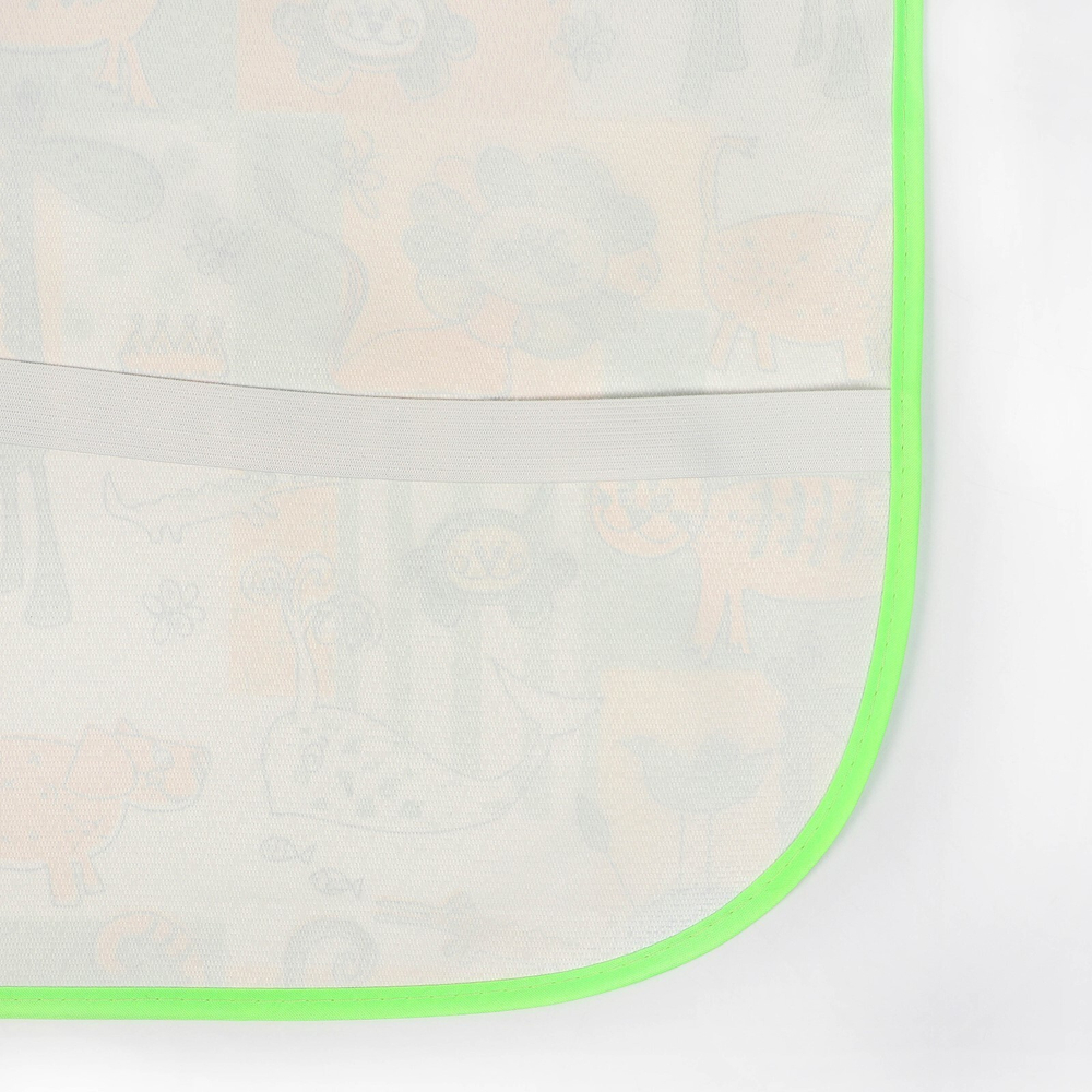 Клеенка детская «Мультики», р-р. 70х100 см.,  на резинке, с окантовкой, цвет желтый/зеленый