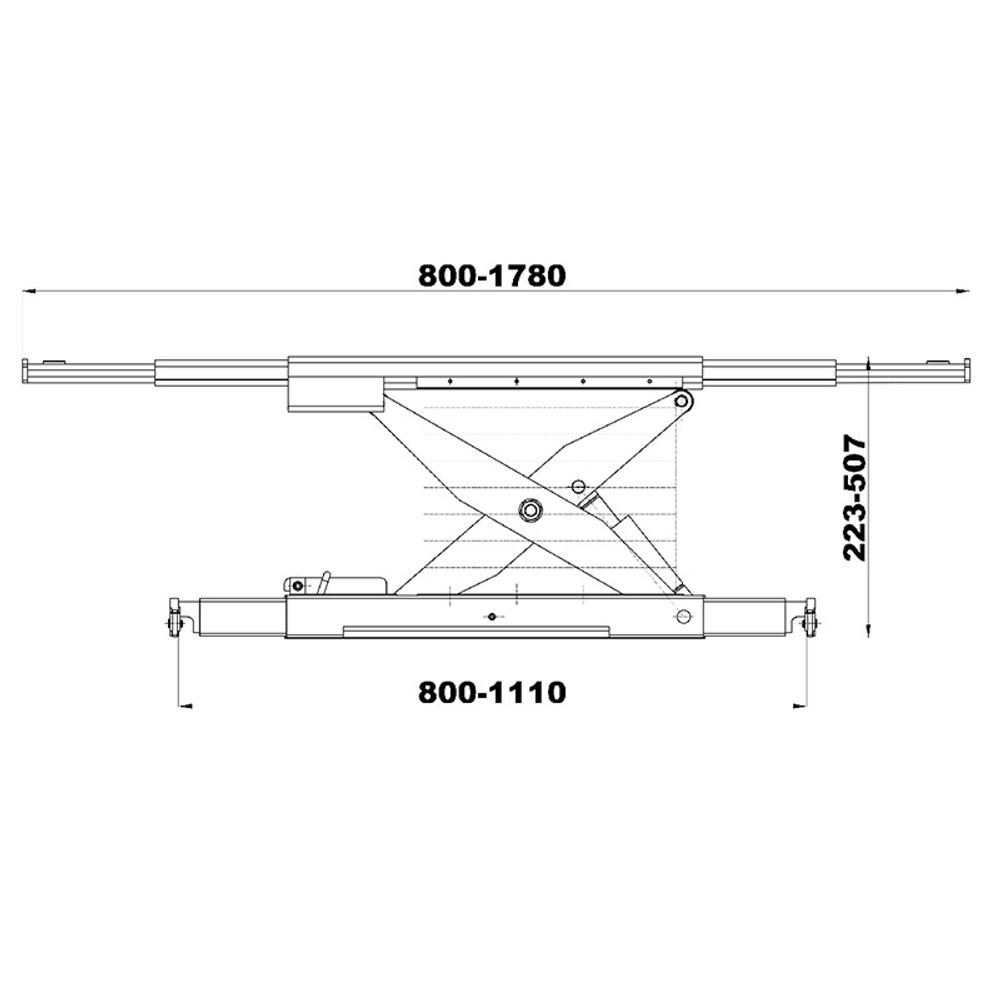 KraftWell (KRWJB2P) Траверса г/п 2000 кг с пневмоприводом