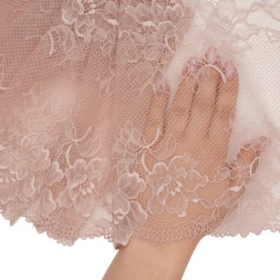 Кружево эластичное серебристый пион темное 23 см, Китай