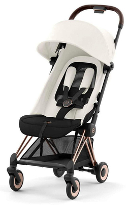 Прогулочная коляска Cybex Coya Off White с дождевиком и бампером/Rosegold 522005605