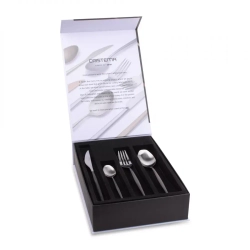 Набор столовых приборов 24 предмета на 6 персон Cristema Rabat матовая сталь/черный