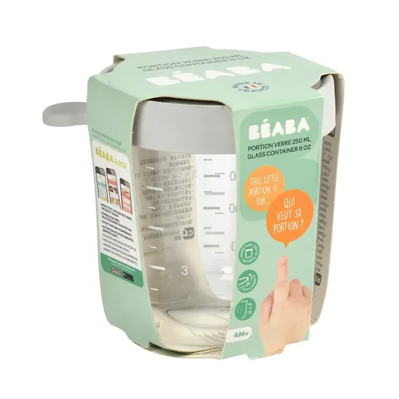 Стеклянный контейнер Beaba Glass Portion Jar 250 ml Light Mist