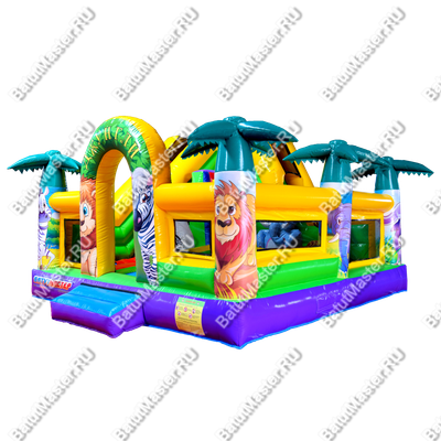 Коммерческий надувной батут "Сафари-джунгли со слоником"
