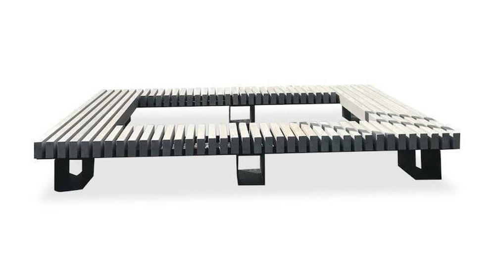 Скамейка стальная вокруг дерева или столба «Сколково» без спинки