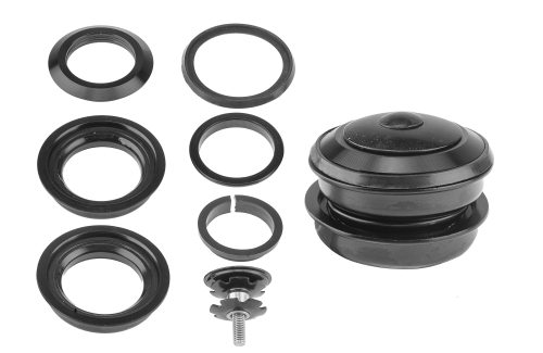 Детали рулевой колонки 1-1/8" безрезьбовая KL-B430 KENLI алюм./стальная чёрная полуинтегрир.