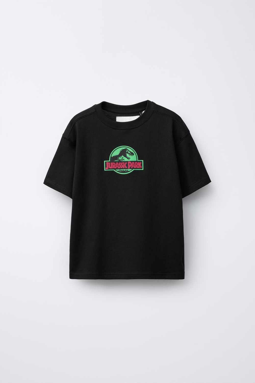ZARA ФУТБОЛКА С РЕЛЬЕФНЫМ ПРИНТОМ JURASSIC PARK ©, ЧЕРНЫЙ