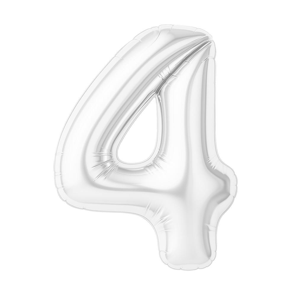 Р Цифра 4 Slim Белый блеск (40''/102 см)