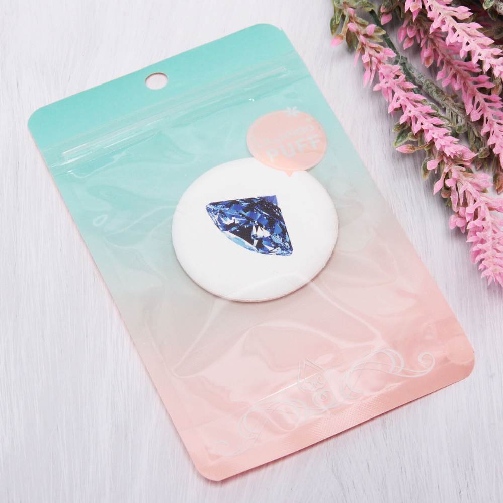 Пуховка для нанесения пудры «Beauty velvet - Бриллиант», микс 4-5 видов, d-5,5 см