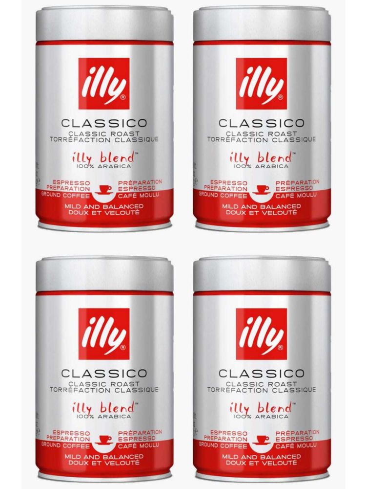 Кофе молотый ILLY Espresso средняя обжарка 250 г, 4 шт