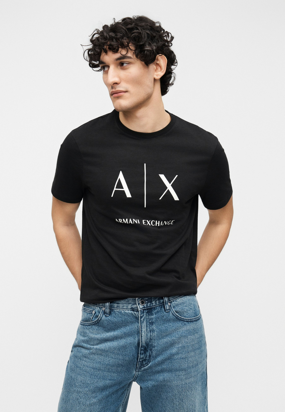 Armani Exchange Футболка с принтом - Чёрный