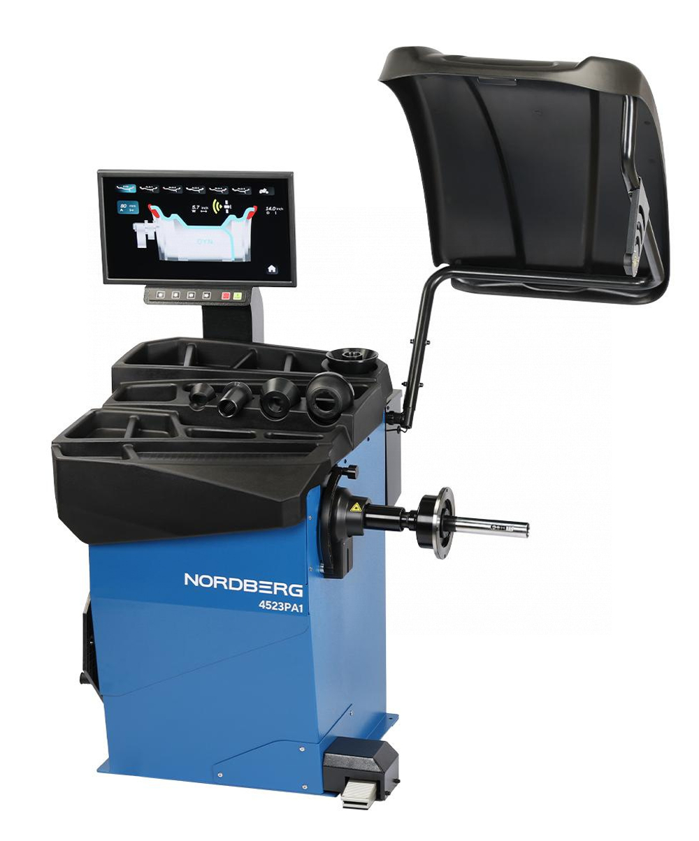 Станок балансировочный автоматический с дисплеем, с пневматическим валом, синий NORDBERG 4523PA1(B)_P