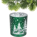 Подсвечник «Снежный лес» 8,5*10 см, Изумруд