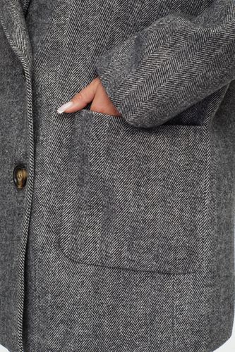Двубортный темно-серый пиджак из шерсти