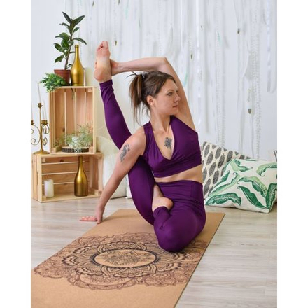 Пробковый йога коврик Mandala 183*66*0,4 см