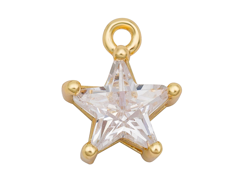 Подвеска Звезда-mini с прозрачным кристаллом, 11мм