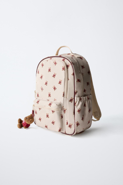 ZARA ШКОЛЬНЫЙ РЮКЗАК С МИШКАМИ, ЭКРЮ