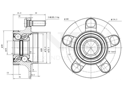 Ступица задняя (с ABS) UNIO HUB-20289