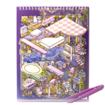 Румбокс, наклейки для творчества - антистресс блокнот, 200*265 мм, "Animal Party", фиолет, XXL, 3D стикеры, 6 комнат, в комплекте пинцет, пакет с европодвесом